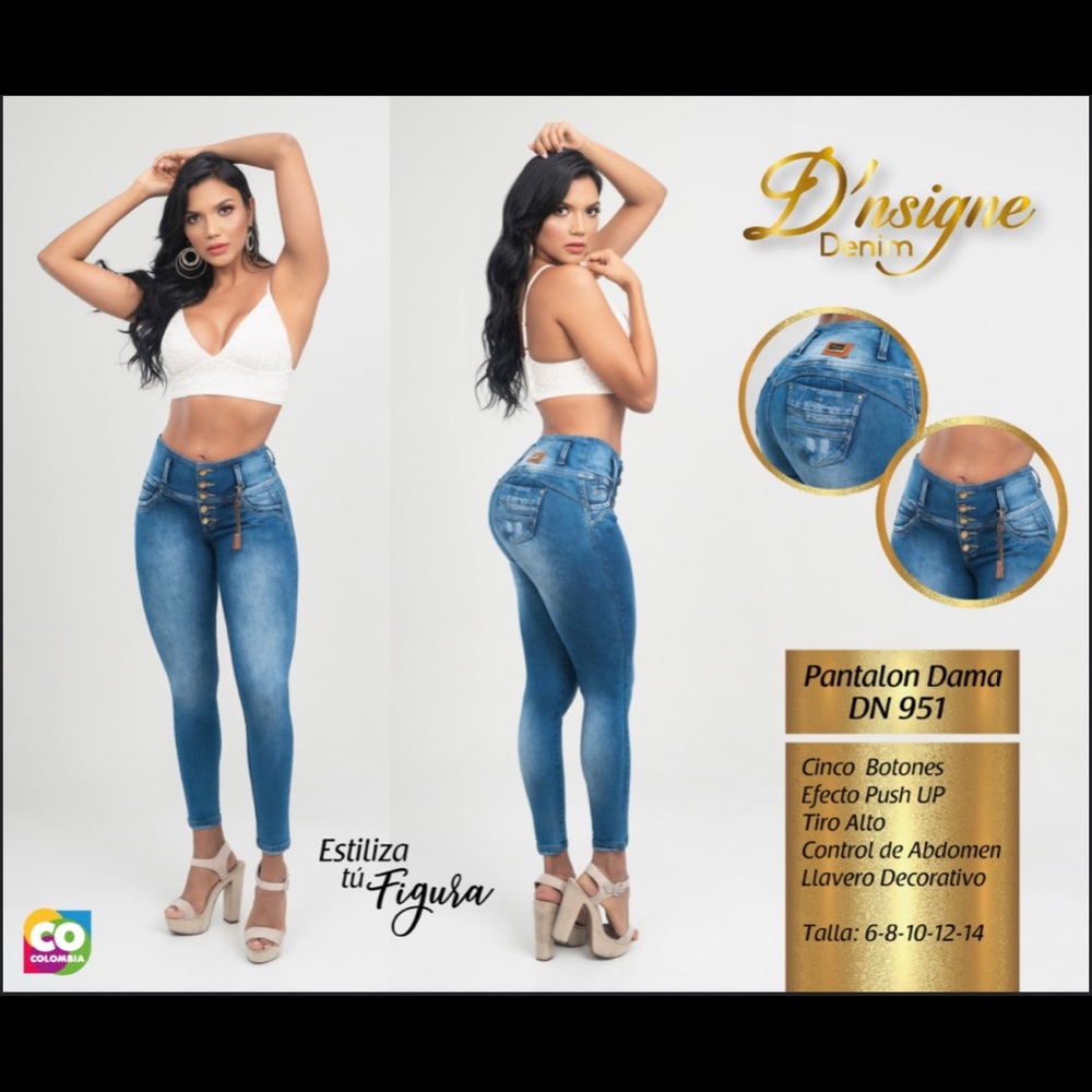 Jeans Colombianos levanta cola para dama.